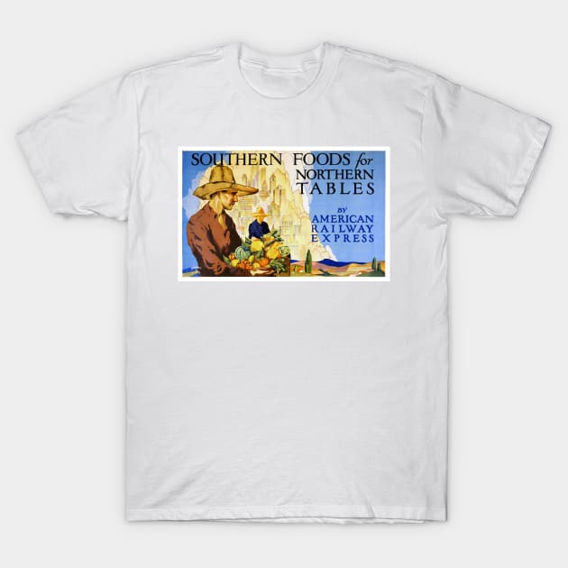 Vintage Travel Poster Southern Foods USA T-Shirt by vintagetreasure